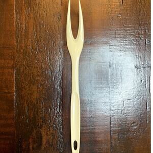 Vintage Foley Nylon Meat Carving Fork 11" Ivory Heat Resistant Cooking Utensil
